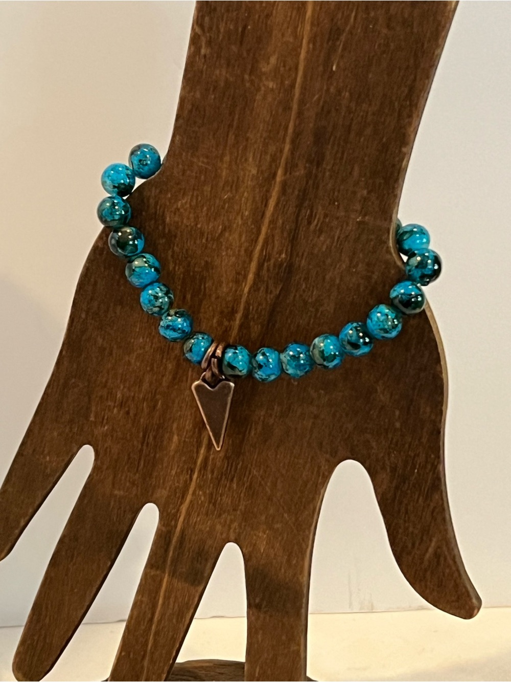 Mala Blue Glass Stretch Bracelet